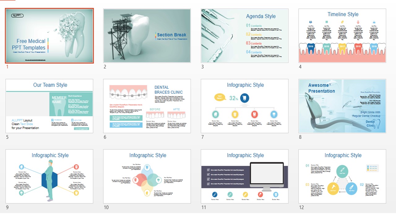 قالب آماده پاورپوینت با تم دندانپزشکی